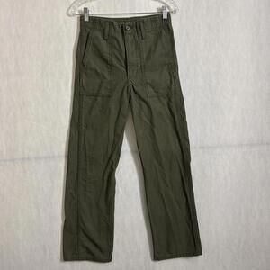 Levi's Women's Size 26 Green 100% Cotton Ribcage Straight Leg Pants